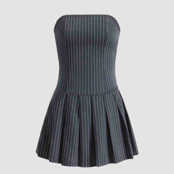 Stripedesque Symphony Pleated Dress