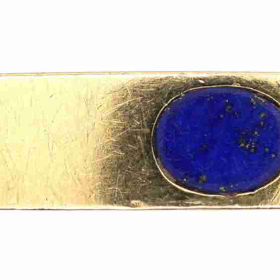 French Modernist 18ct Ring Set with Lapis Lazuli