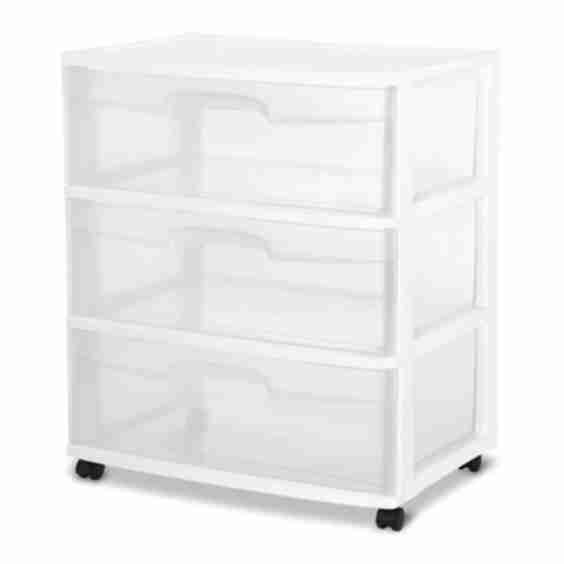 3-Drawer Wide Storage Cart