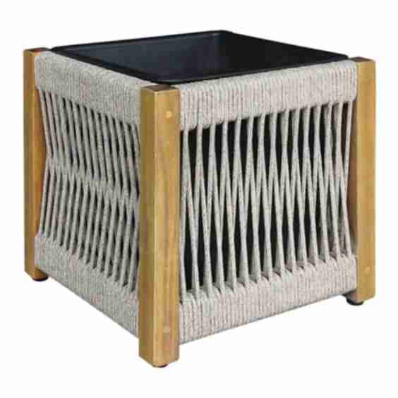 Rope Mix Wood Planter Small