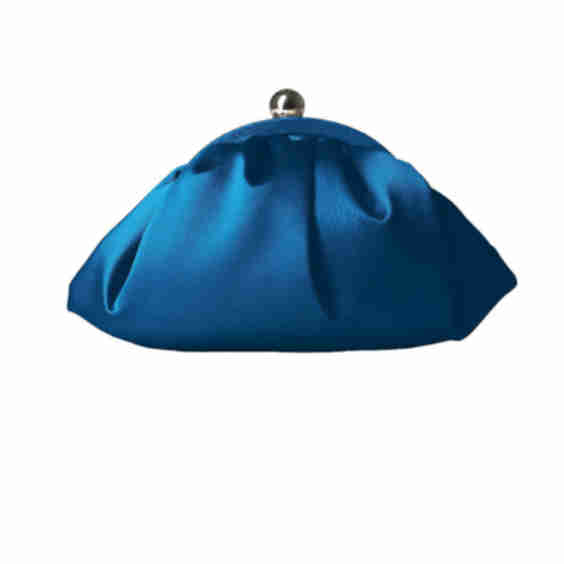 Gathered Satin Clutch