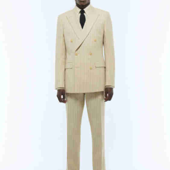 Cotton And Linen Double-Breasted Suit