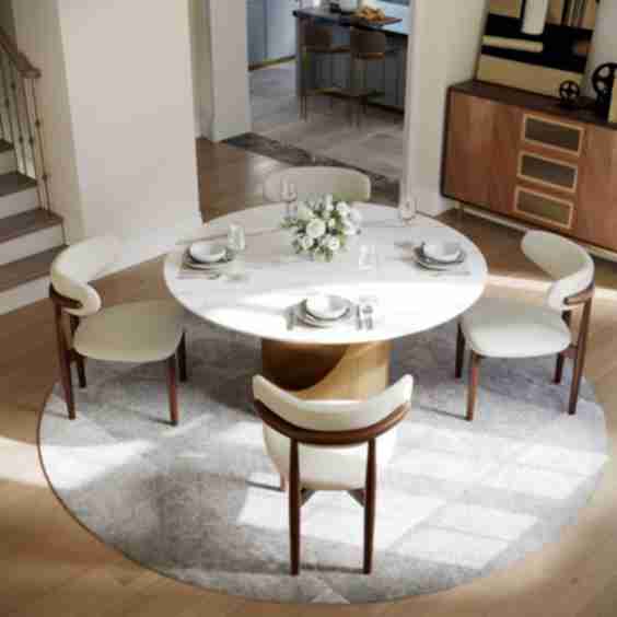 Hobart - Round Glossy Sintered Stone Dining Table