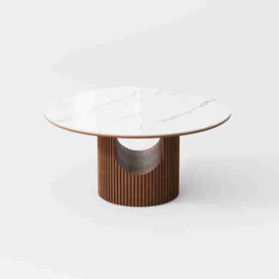 Silva Round Glossy Sintered Stone Dining Table
