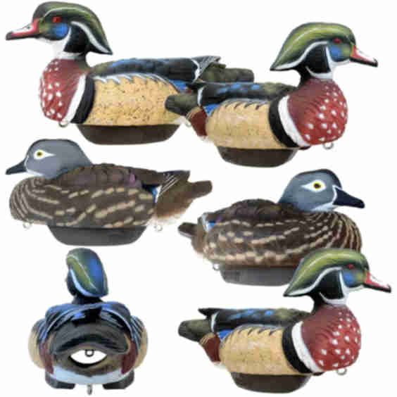 HydroFoam Wood Duck Decoys 6 Pack