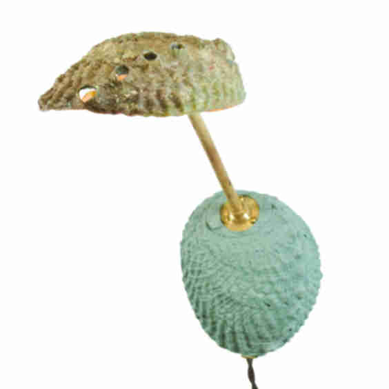 Ospedaletti Bamboo Reading Sconce with Natural Abalone Shell Shade
