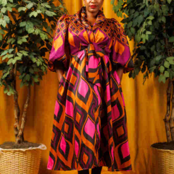 Bubble Arm Maxi Dress