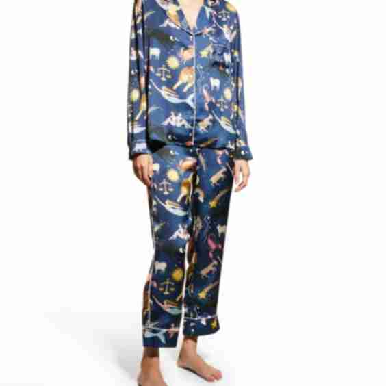 Zodiac Satin Long-Sleeve Set