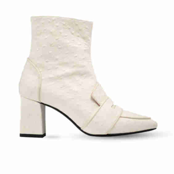 Luciana Ostrich Print Loafer Boots