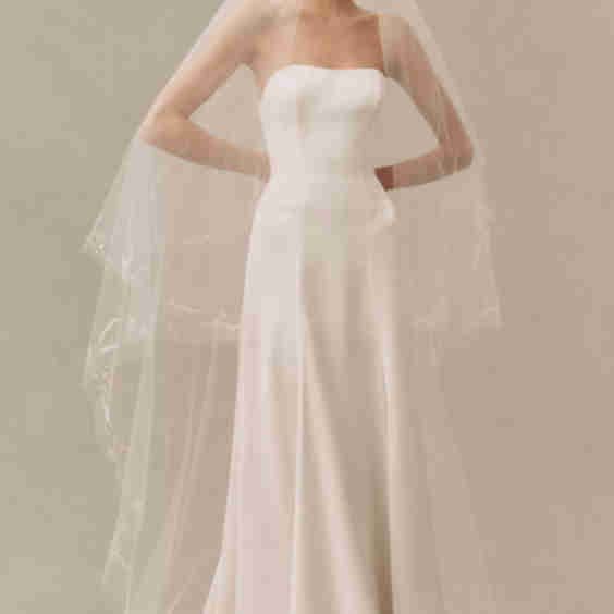 Whispy Floral Cathedral Veil