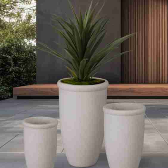 Round Lip Terrazzo Planters Set of 3