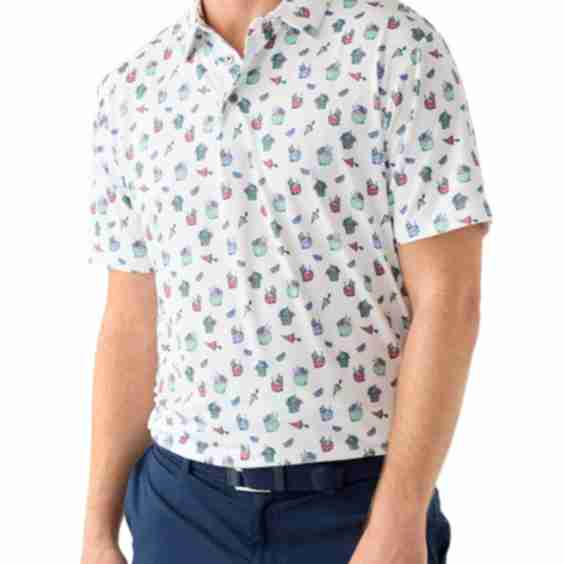 Short Sleeve Tropical Drink Polo Shirt