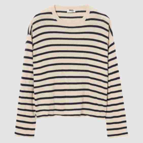 Striped Cotton Cashmere T-Top