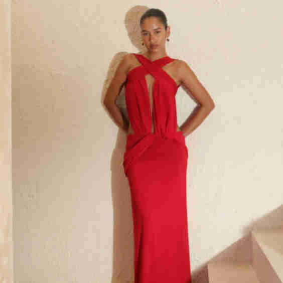 Indira Jersey Chiffon Dress