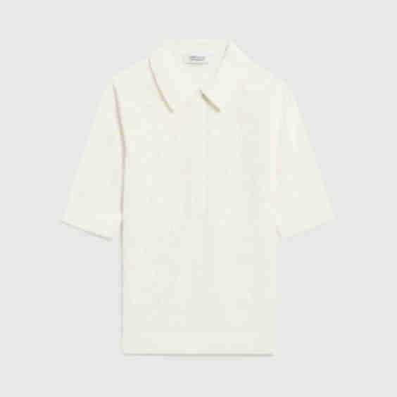 Crochet Cotton Polo Jumper Top