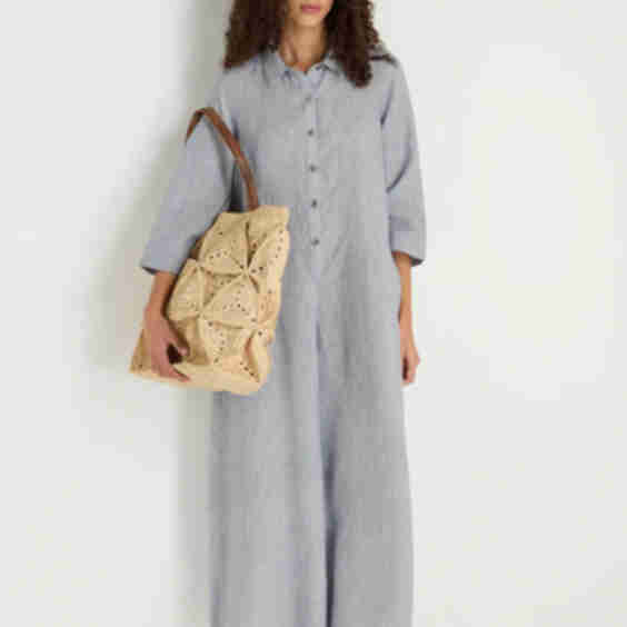 Ticking Stripe Linen Jumpsuit