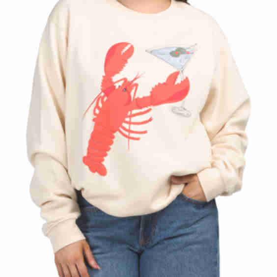 Lobster Martini Crew Neck Sweatshirt