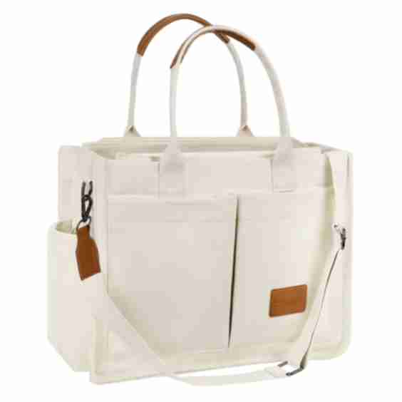 Canvas Tote Bag with Pockets