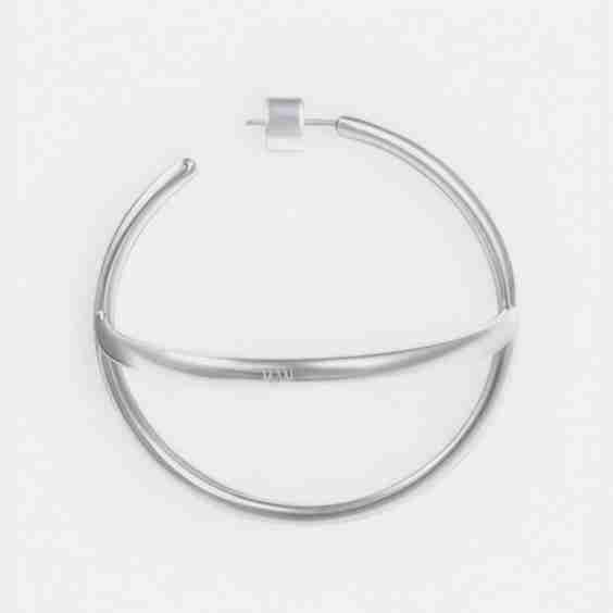 Silver Hoop Semi Cercle Earrings