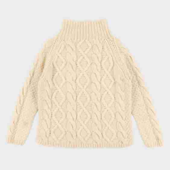 Vintage Cable Knit Wool Turtle Neck Sweater