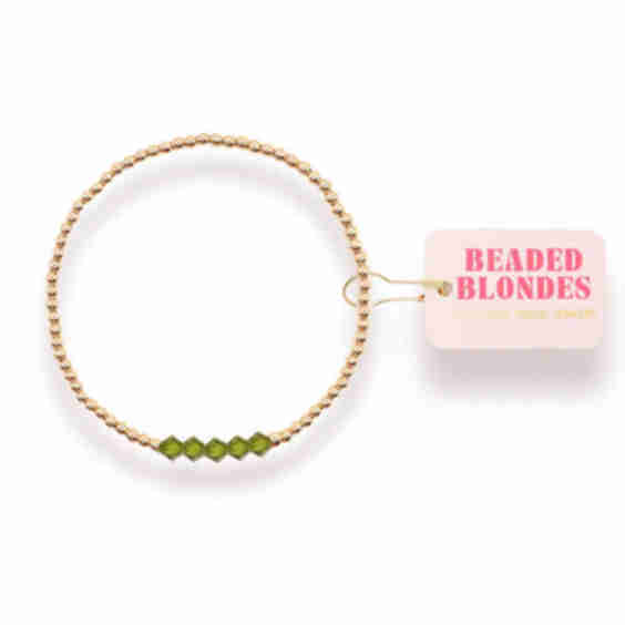 Beaded Blondes Olive Green Kim Bracelet