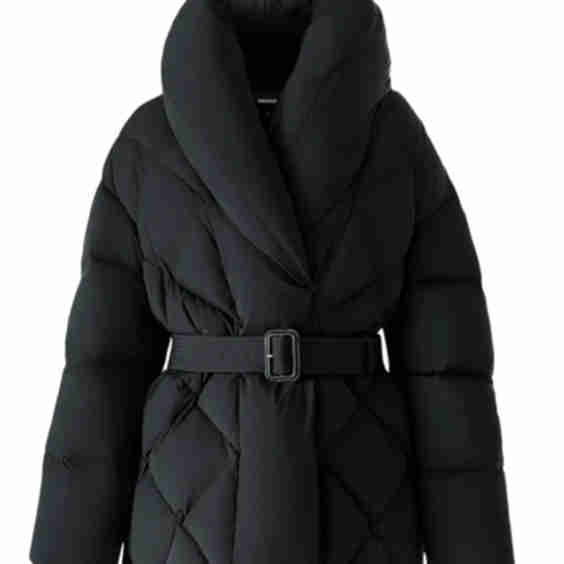 Olive-Z Down Belted Jacket with Shawl Collar