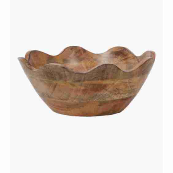 Scalloped Mangowood Bowls Large