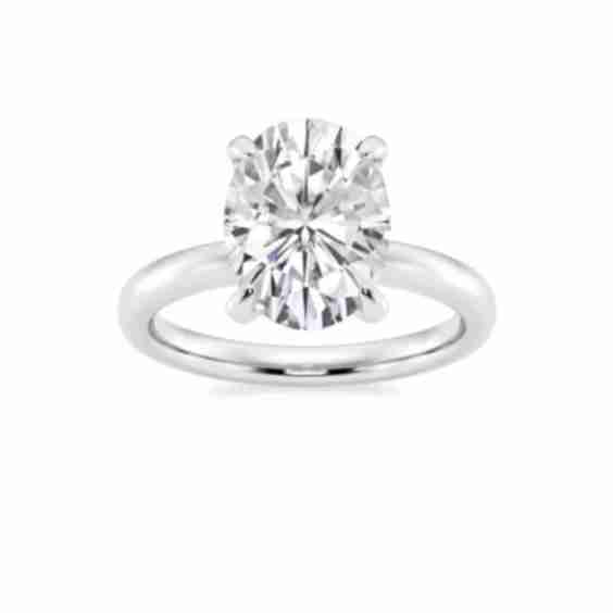 Build Your Own Collection Platinum & Lab Grown Oval Diamond Solitaire Engagement Ring