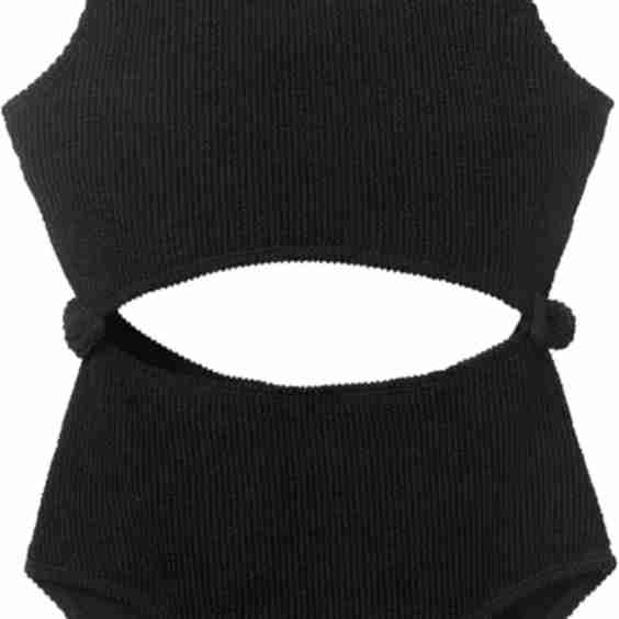 Crinkle Texture Cutout One Piece Swimsuit