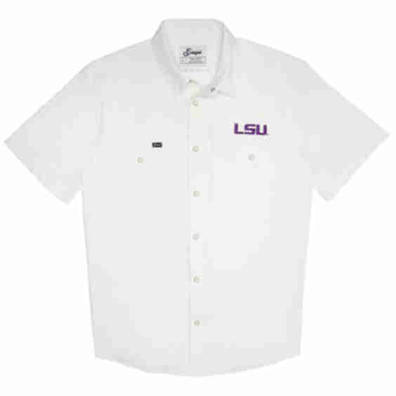 LSU Tailgater Pearl Snap Button Down Short Sleeve Shirt