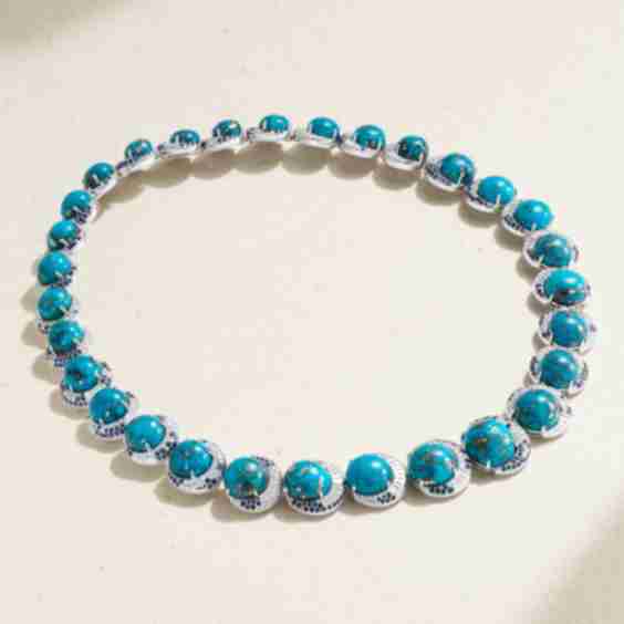 18-Karat White Gold Multi-Stone Necklace