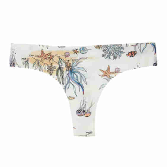 Printed Soft Seamless Thong