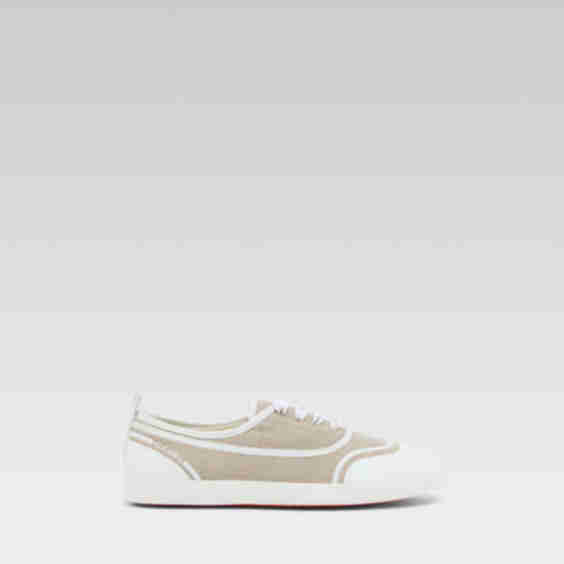 Ground Lace-up Tennis Shoes In Recycled Canvas