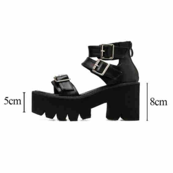 Ankle Strap Alternative Fashion Sandals/ Open Toe Platform Shoes With High Thick Heels