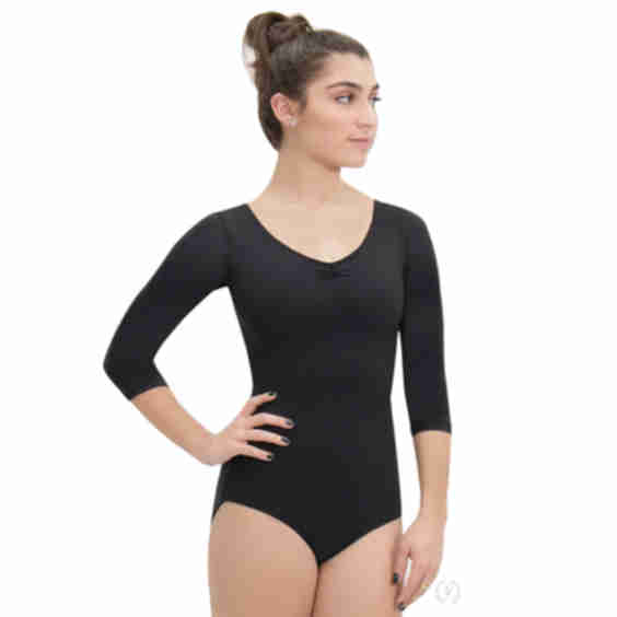 4408 - Eurotard Microfiber Pinch Front 3/4 Sleeve Leotard