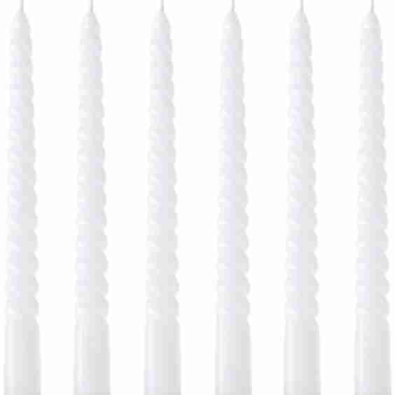 Twisto II Taper Candle In White 6 Set