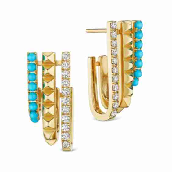 Aspen Diamond and Turquoise Earrings