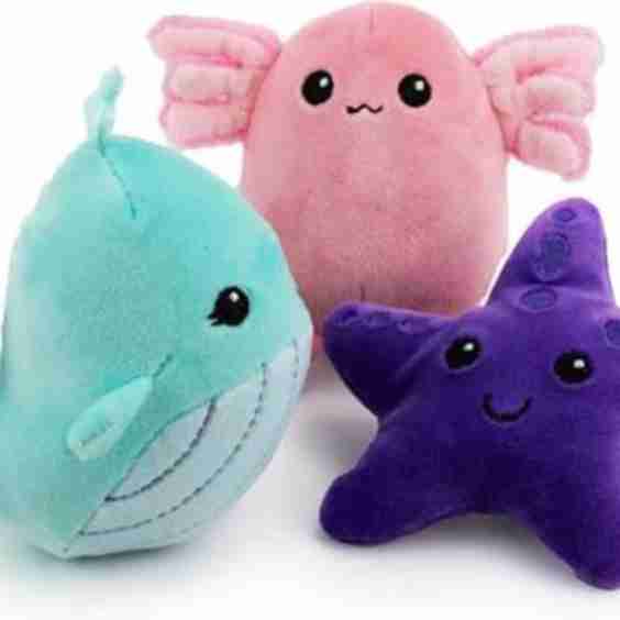 Bubble Buddies Starfish, Whale & Axolotl Plush Dog Toys