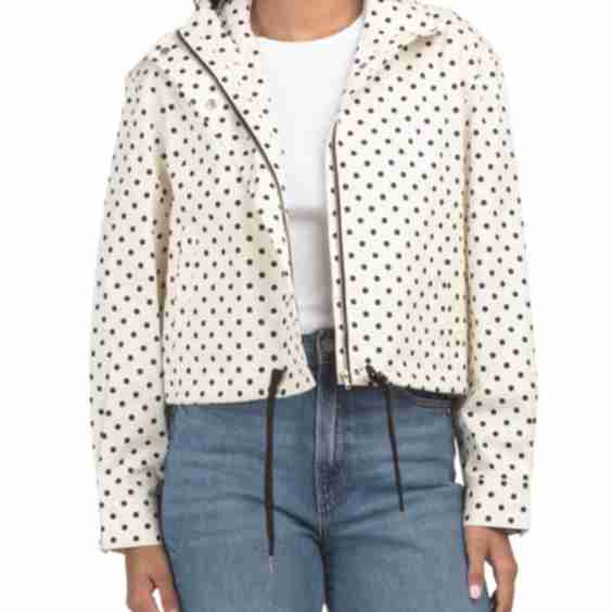 Mock Neck Long Sleeve Drawstring Hem Hidden Closure Jacket