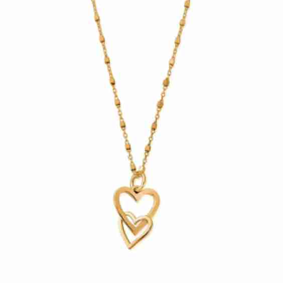 Gold Interlocking Love Heart Necklace