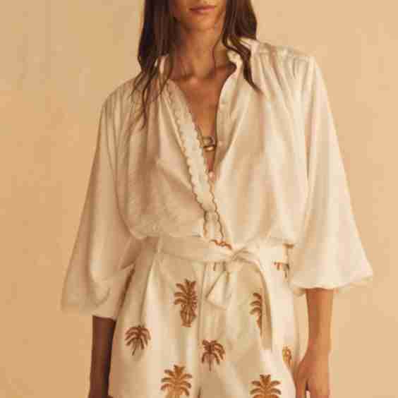 Embroidered Resort Short