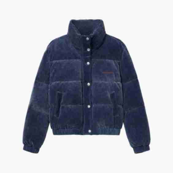 Corduroy Denim Puffer Jacket