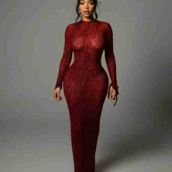 Ashley Mesh Open Back Maxi Dress