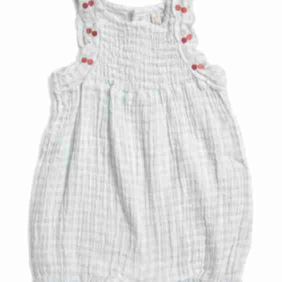 Newborn Cherry Smocked Bubble Romper