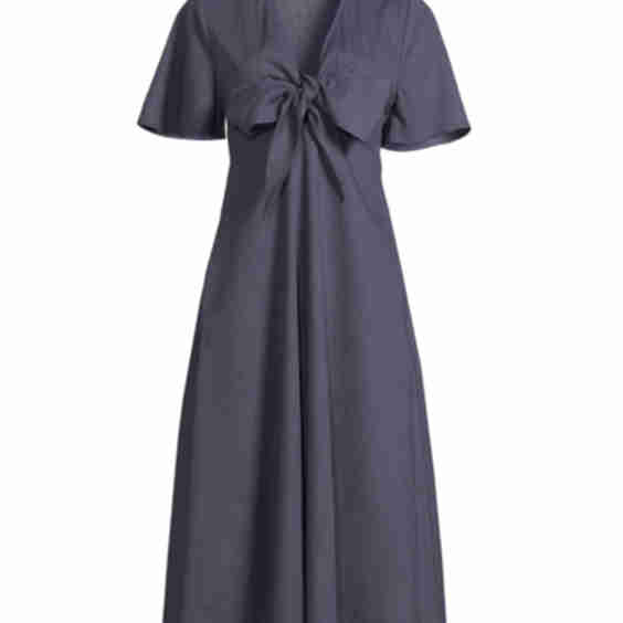 Fiorella A-Line Cotton & Linen Midi-Dress
