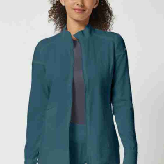 Knit Zip Front Warm up Scrub Jacket