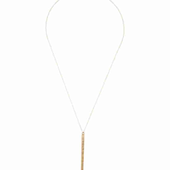 10K Sanskrit Long Bar Necklace (Pre-Owned)