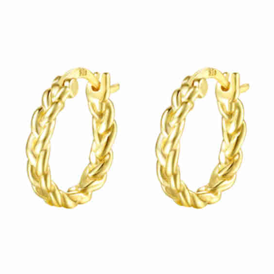 Braided Hoop Earrings Sterling Silver