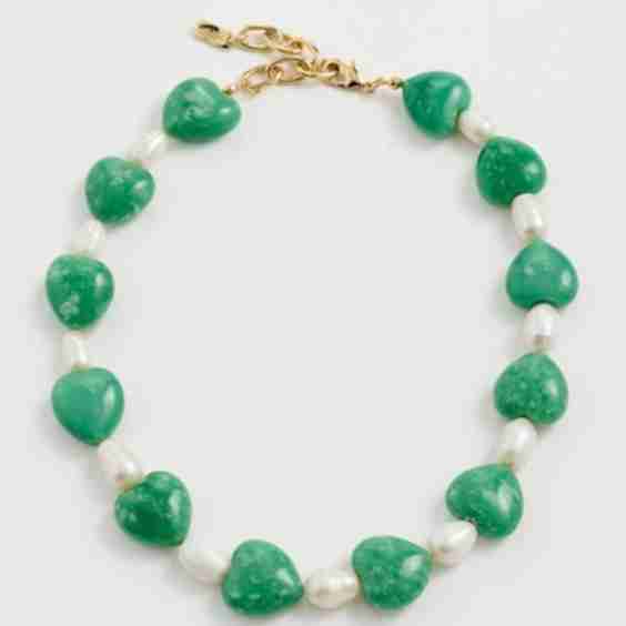Aqua Heart Stone Necklace