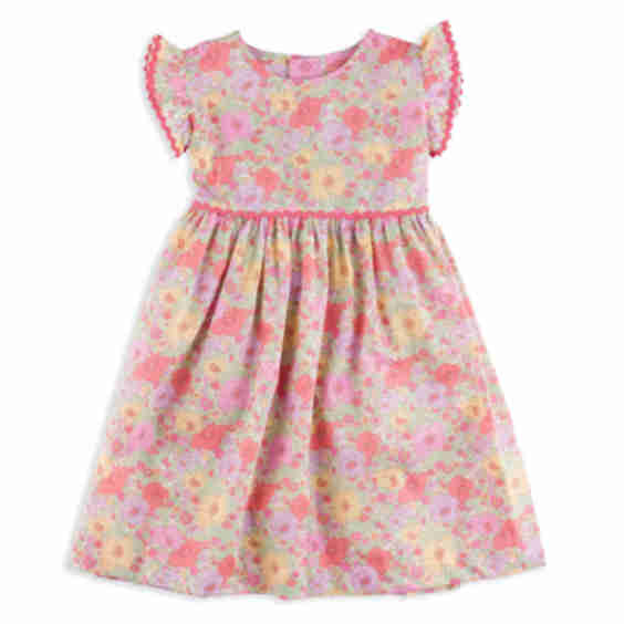 Eliza Dress in Floral with Ric Rac